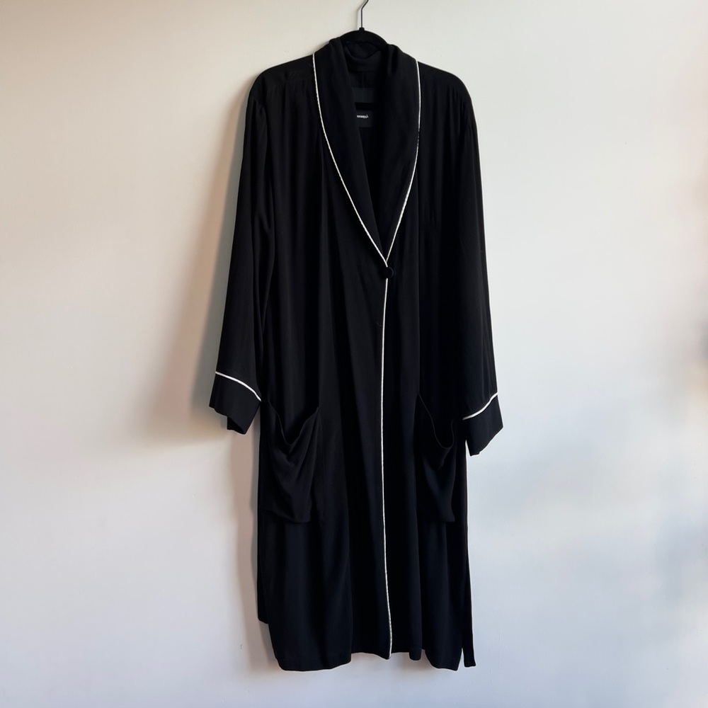 Assembly New York black white piping robe dress